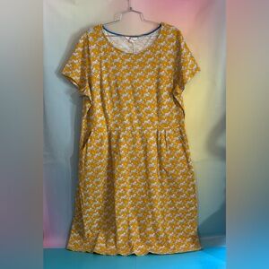 Boden Cheetah print Yellow and White Dress